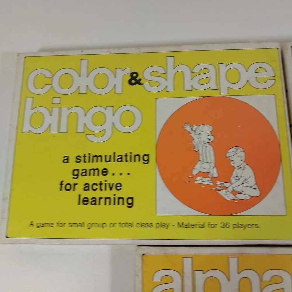 Vintage‎ 70s Trend's Alphabet Bingo, Number Bingo And Color Shape Bingo Complete